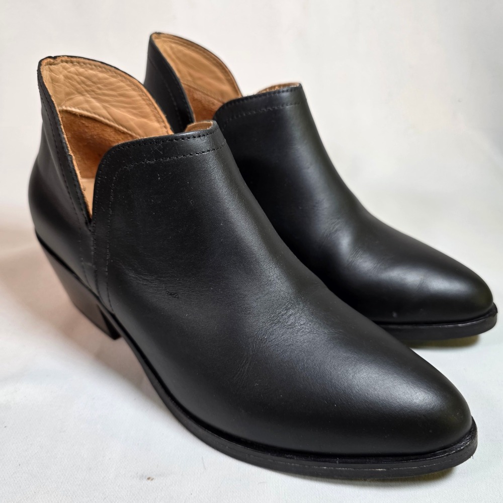 NISOLO Emma D'Orsay Oxford Black Leather Ankle Boots Women's‎ Size 7